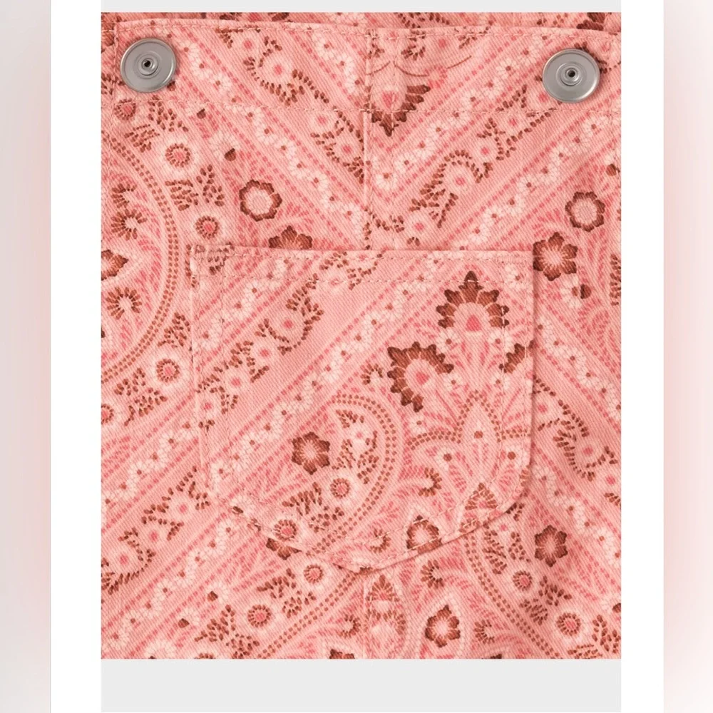 The Children's Place Girls Pink Bandana Twill Shortalls Size 16